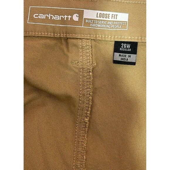 Carhartt Women Plus 26W Original Fit Crawford Carpenter Pants Tan Rugged Flex - Picture 6 of 10